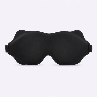 Masque de sommeil 3D occultant noir avec design ergonomique, espace pour les yeux et sangle réglable pour un confort optimal