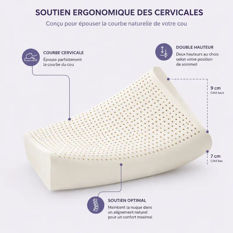 Oreiller Ergonomique NoctAlign™ – Soutien Cervical Naturel